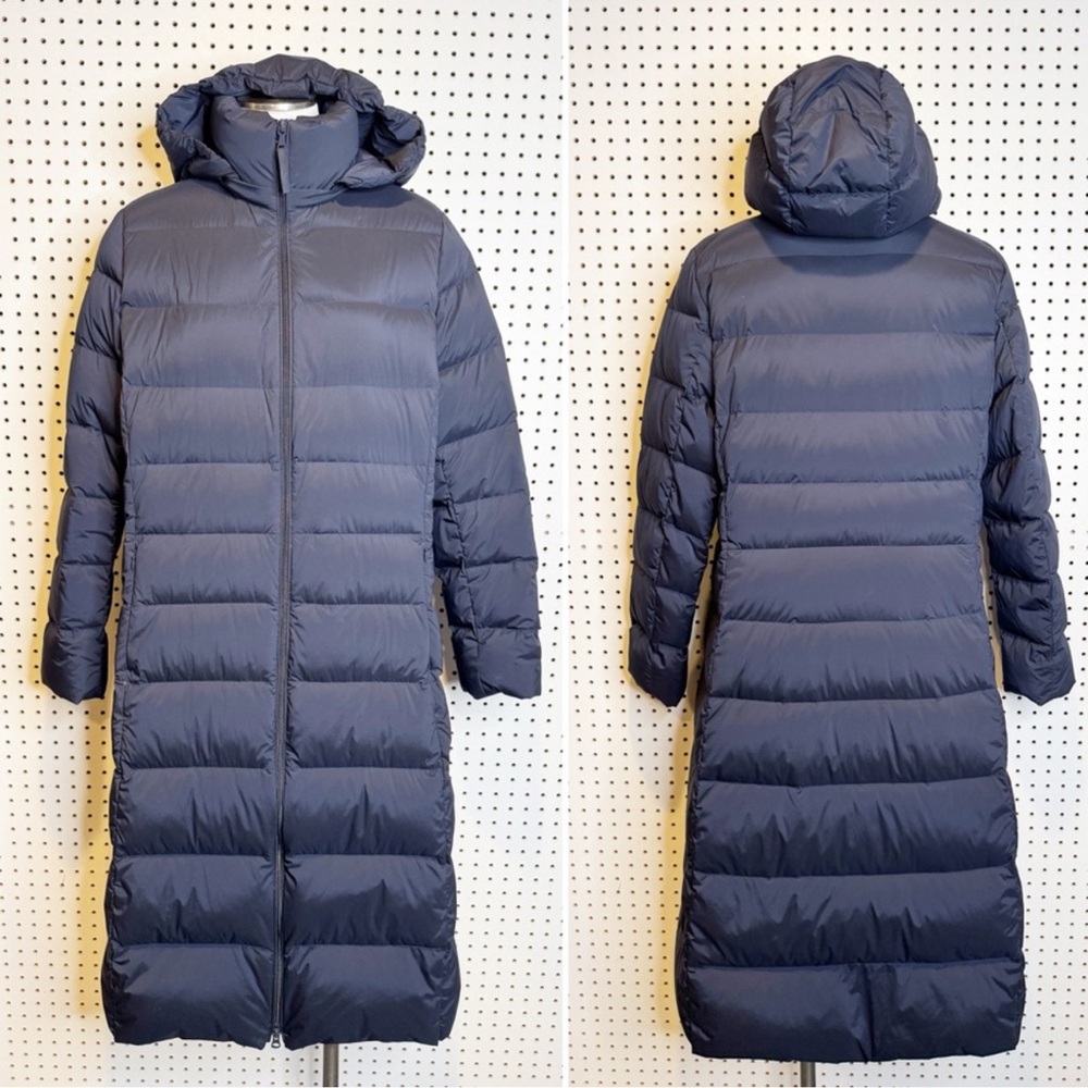 Women's Uniqlo Navy Hooded Puffer Coat
